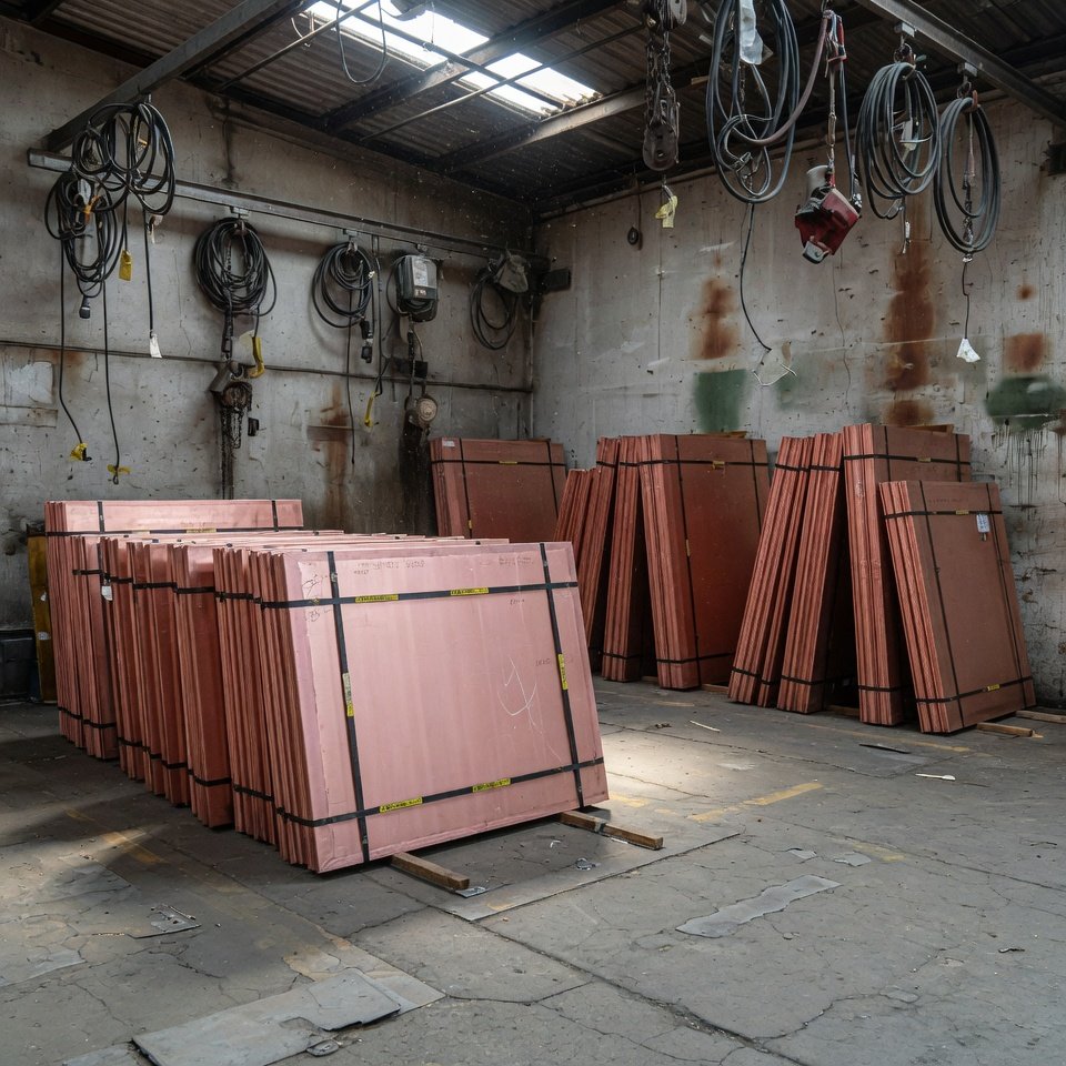 Copper cathode sheets — LME Grade A, 99.99% pure electrolytic copper plates
